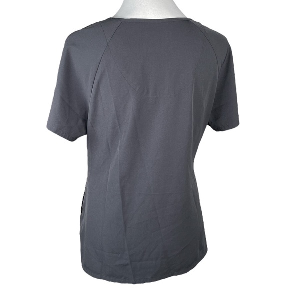 Sketchers by Barco V Neck Scrubs Top Gray Size Medium - Picture 3 of 8